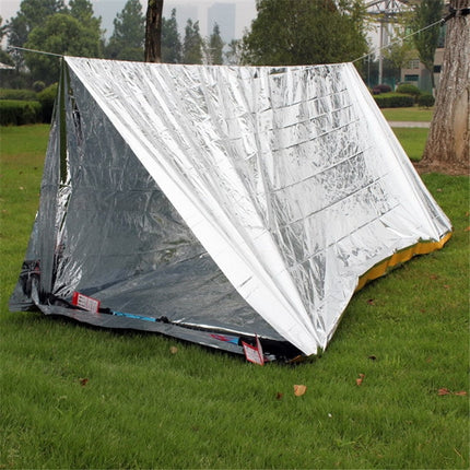 Emergency Simple Tent Outdoor Rescue Blanket First Aid Sunscreen Insulation Blanket, Silver, Orange