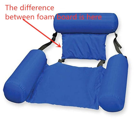 Inflatable Hammock Foldable Dual-purpose Backrest Floating Drainage Upstream Pleasure Lounge Chair Floating Bed Sofa, With Foam Board, Without Foam Board