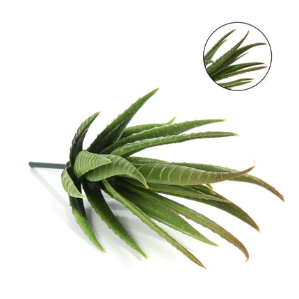 Artificial Mini Aloe Plastic Plants Craft Floristry Landscape Garden Family Office Decoration, Green not Flocked, Flocking Green Red Tip, Flocking Green Yellow Tip