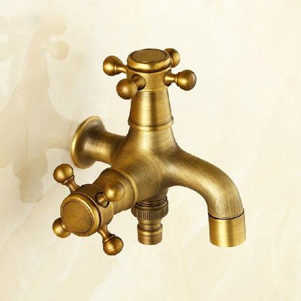 Copper Antique Washing Machine Faucet one Point two Pairs Single Cold 4 Points Faucet, Antique Washing Faucet