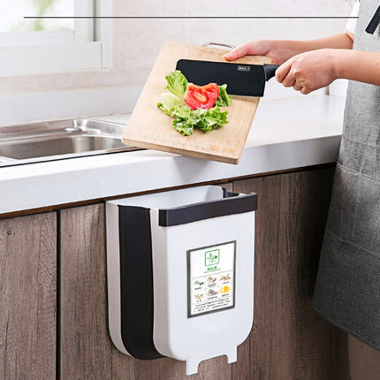 Foldable Hanging Kitchen Trash Can, 23x6x29cm