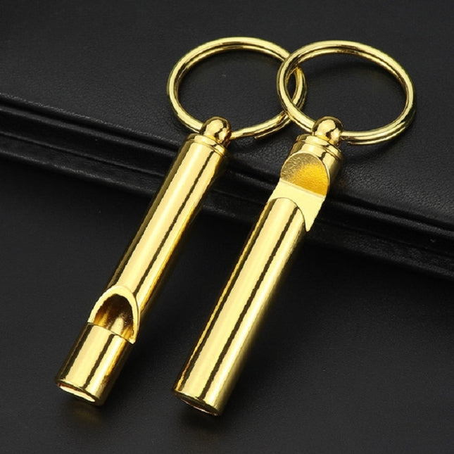 2 PCS Metal Whistle Bottle Opener Keychain Creative Multifunctional Key Ring Pendant, Gold, Silver