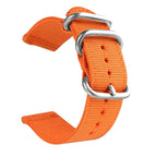 22mm / Orange with Silver Ring Buckle
