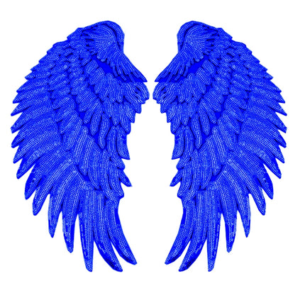 A Pair Sequin Feather Wing Shape Clothing Patch Sticker DIY Clothing Accessories, Small 20.5 x 10cm Gold, Middle 26.5 x 26cm Gold, Large 33.5 x 32cm Gold, Small 20.5 x 10cm Silver, Middle 26.5 x 26cm Silver, Large 33.5 x 32cm Silver                    ...