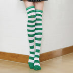 One Size / Green and White Wide Stripe