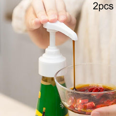 2pcs Household Fuel Consumption Quantitative Bottle Press Type Nozzle Pump Head, Plastic(White), Plastic(Black)