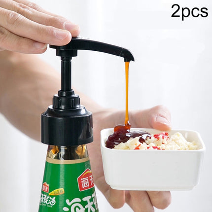 2pcs Household Fuel Consumption Quantitative Bottle Press Type Nozzle Pump Head, Plastic(White), Plastic(Black)