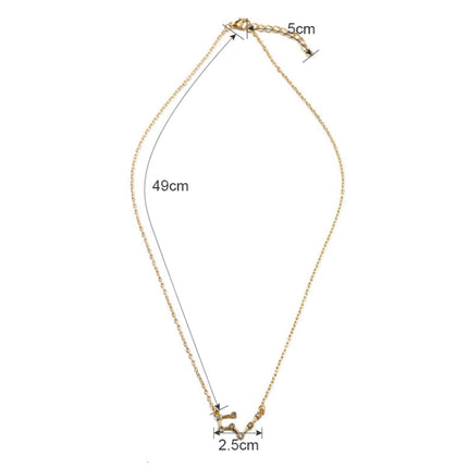 Fashion Zircon Pendant Zodiac Guardian Necklace Short Clavicle Chain, Aquarius-Gold, Aquarius-Silver, Pisces-Gold, Pisces-Silver, Aries-Gold, Aries-Silver, Taurus-Gold, Taurus-Silver, Gemini-Gold, Gemini-Silver, Sagittarius-Gold, Sagittarius-Silver    ...