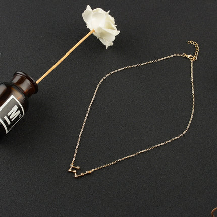 Fashion Zircon Pendant Zodiac Guardian Necklace Short Clavicle Chain, Aquarius-Gold, Aquarius-Silver, Pisces-Gold, Pisces-Silver, Aries-Gold, Aries-Silver, Taurus-Gold, Taurus-Silver, Gemini-Gold, Gemini-Silver, Sagittarius-Gold, Sagittarius-Silver    ...