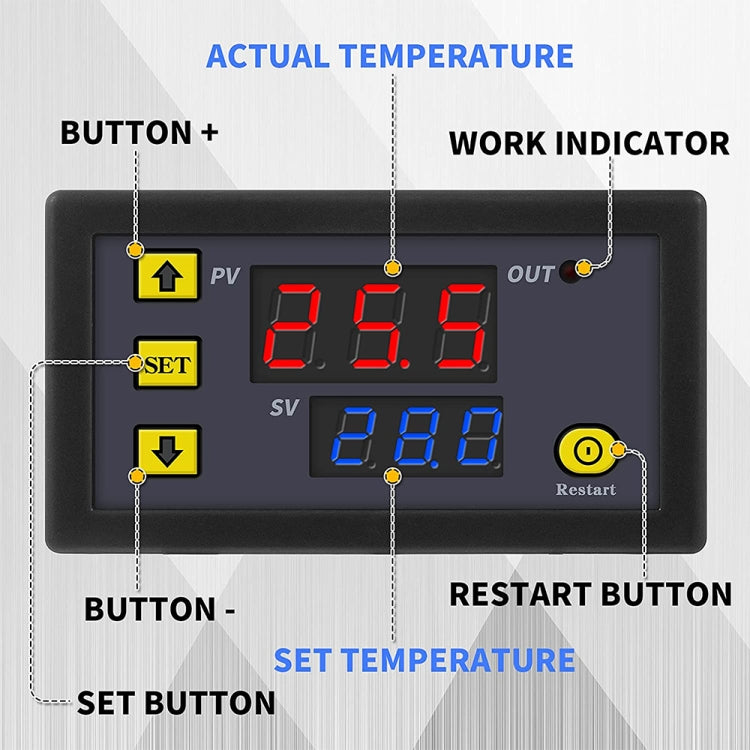 High-precision Microcomputer Intelligent Digital Display Switch Thermostat, 12V Power Supply