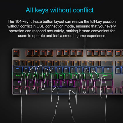 Rapoo V500 PRO Mixed Light 104 Keys Desktop Laptop Computer Game Esports Office Home Typing Wired Mechanical Keyboard