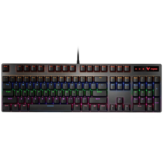 Rapoo V500 PRO Mixed Light 104 Keys Desktop Laptop Computer Game Esports Office Home Typing Wired Mechanical Keyboard, Black Shaft, Green Shaft, Tea Shaft, Red Shaft