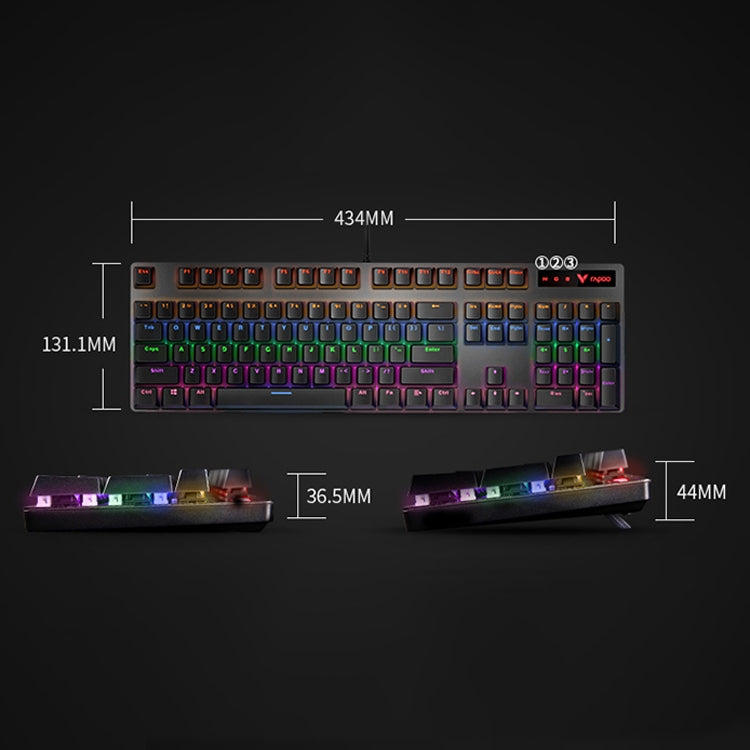 Rapoo V500 PRO Mixed Light 104 Keys Desktop Laptop Computer Game Esports Office Home Typing Wired Mechanical Keyboard