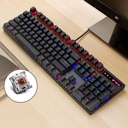 Rapoo V500 PRO Mixed Light 104 Keys Desktop Laptop Computer Game Esports Office Home Typing Wired Mechanical Keyboard