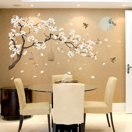 2 PCS/Set DIY Tree Birds Flower Home Decor Wall Stickers, Tree Birds Flower