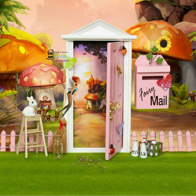 1:12 Doll House Miniature Fairy Tale Door Playing House Toy