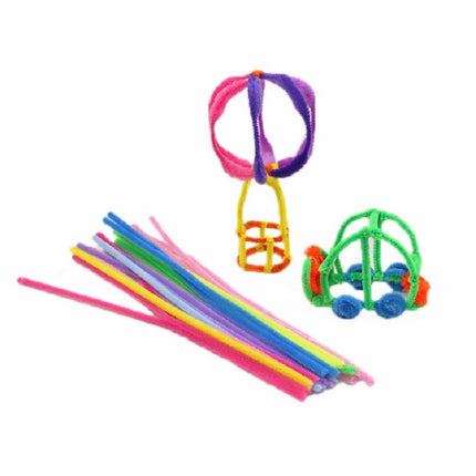 100 PCS Plush Stick Children Educational Toys Handmade Materials, Random Color Delivery
