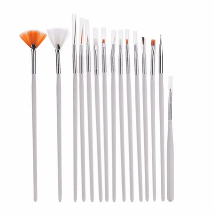 15 PCS/Set Nail Art Tools Brushes for Manicure Rhinestones Nails Decorations Nail Nrush Kit Painting Fingernail Tool Pen Kit