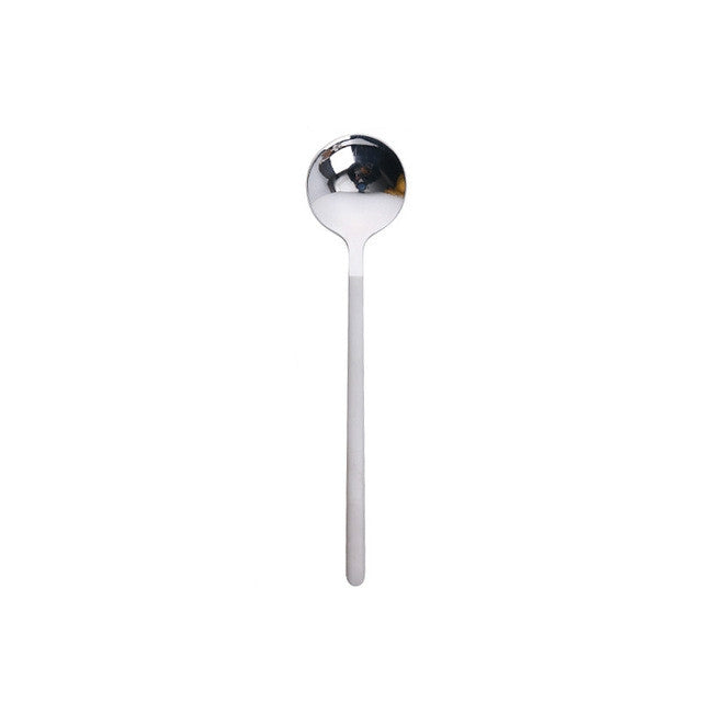 Mini Accessories Coffee Spoon Kitchen Dessertspoon Dining Round Shape Coffee  Stainless Steel Home, 13cm, 15cm, 17cm