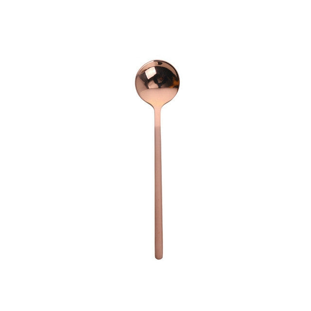 Mini Accessories Coffee Spoon Kitchen Dessertspoon Dining Round Shape Coffee  Stainless Steel Home