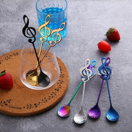Creative Musical Note Spoon Coffee Stirring Scoop Stainless Steel Titanium Music Bar Spoon Gift Spoon