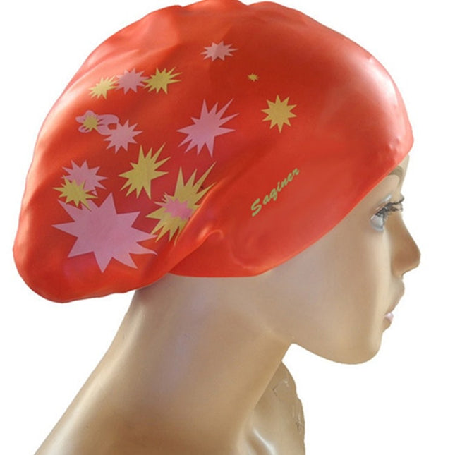 Printed Silicone Swimming Cap Waterproof Swimming Cap for Long Hair, Long Hair Swimming Cap, Long Hair Printed Swimming Cap(Purple), Long Hair Printed Swimming Cap(Gray), Long Hair Printed Swimming Cap(Navy Blue), Long Hair Printed Swimming Cap(Sky Blue)