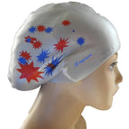 Long Hair Printed Swimming Cap(Gray) / Gray