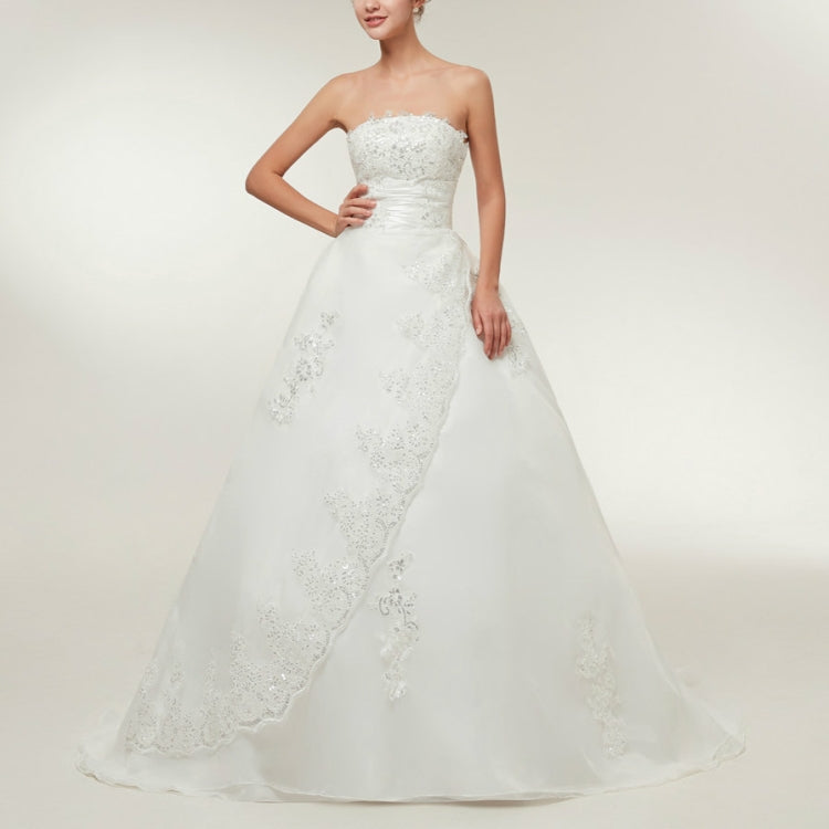 Vintage Lace Slim Slimming Tube Top Long Trailing Wedding Dress