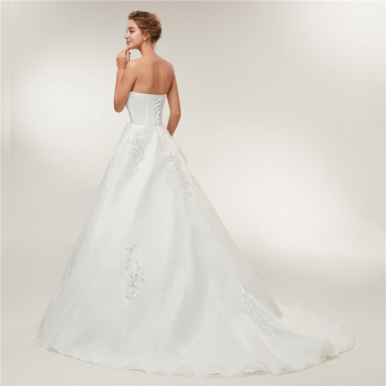 Vintage Lace Slim Slimming Tube Top Long Trailing Wedding Dress