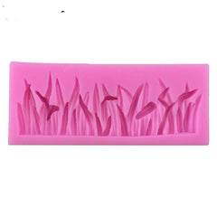 2 PCS Grass Decoration Liquid Silicone Mold Fondant Cake Mold, Grass Shape