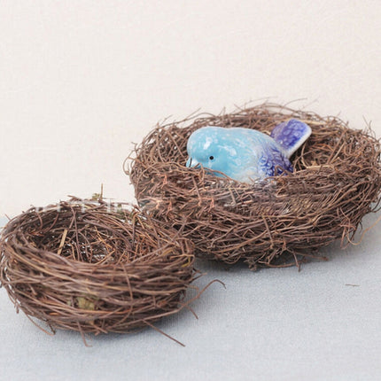 Rattan Nest Bird Bird Crafts Chicken Nest DIY Handmade Bird Nest Scene Props, 8cm, 10cm, 12cm, 15cm