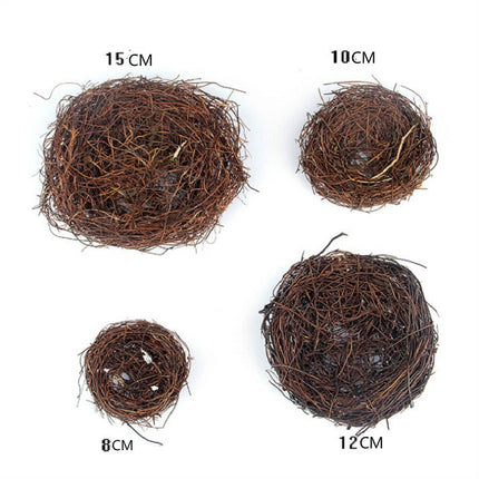 Rattan Nest Bird Bird Crafts Chicken Nest DIY Handmade Bird Nest Scene Props, 8cm, 10cm, 12cm, 15cm