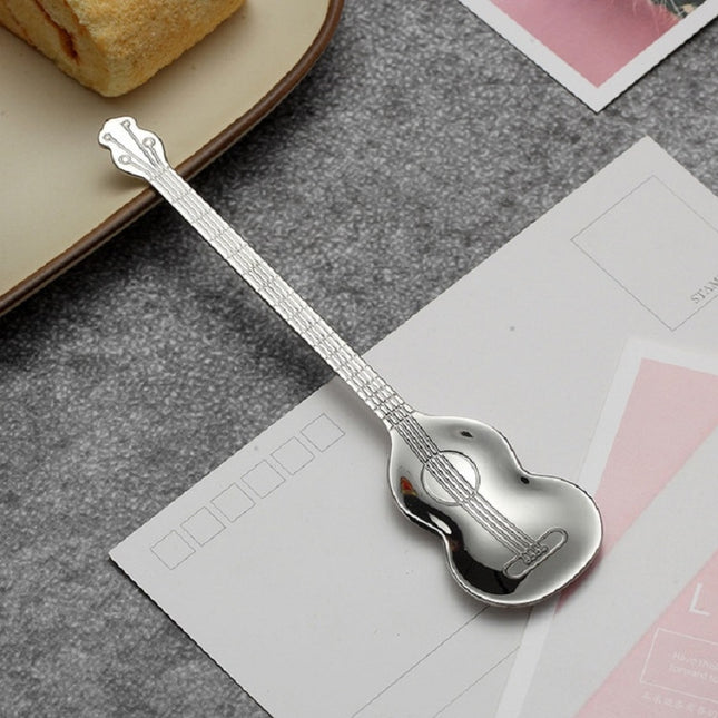 Stainless Steel Coffee Mixing Spoon Creative Musical Instrument Shape Spoon, Guitar Silver, Octagonal Silver, Lute Silver, Yueqin Silver, Guitar Titanium Gold, Octagonal Titanium Gold, Lute Titanium Gold, Yueqin Titanium Gold, Guitar Rose Gold���������...
