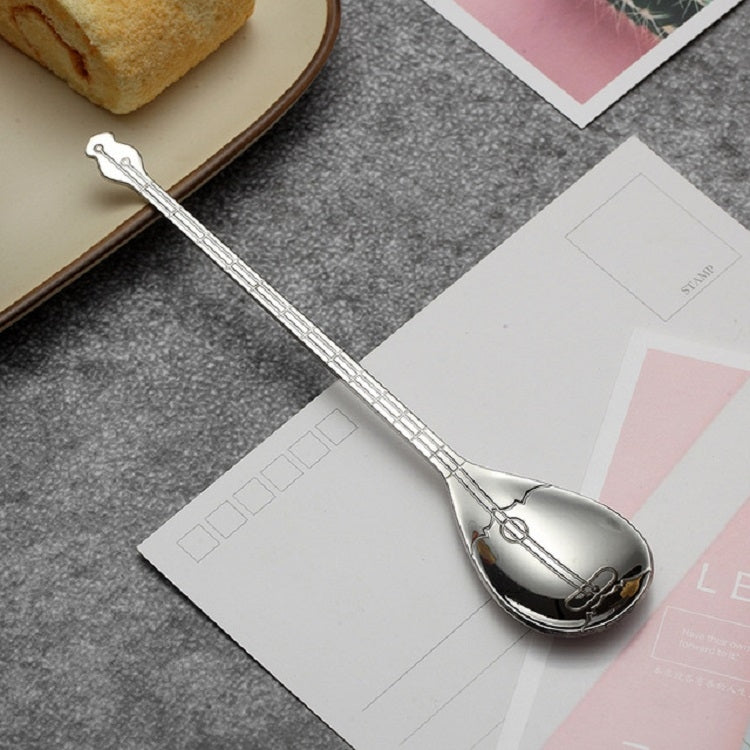 Stainless Steel Coffee Mixing Spoon Creative Musical Instrument Shape Spoon, Guitar Silver, Octagonal Silver, Lute Silver, Yueqin Silver, Guitar Titanium Gold, Octagonal Titanium Gold, Lute Titanium Gold, Yueqin Titanium Gold, Guitar Rose Gold���������...
