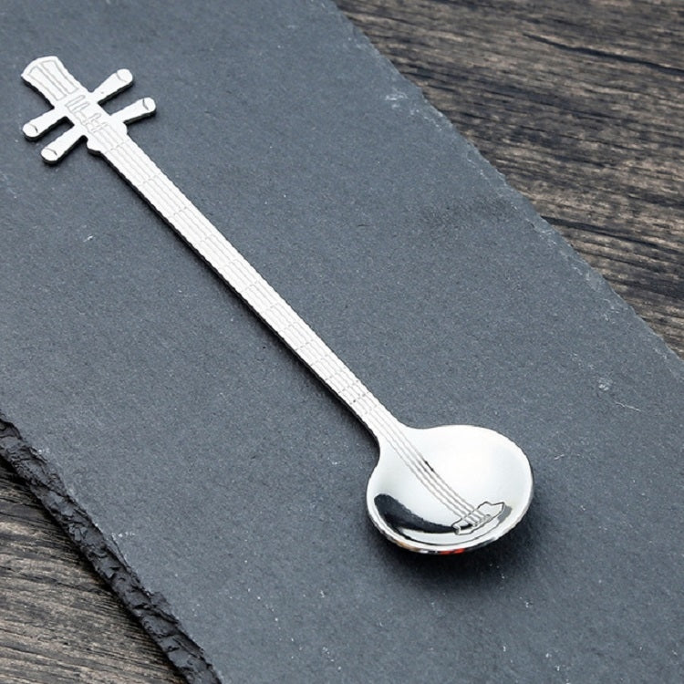Stainless Steel Coffee Mixing Spoon Creative Musical Instrument Shape Spoon, Guitar Silver, Octagonal Silver, Lute Silver, Yueqin Silver, Guitar Titanium Gold, Octagonal Titanium Gold, Lute Titanium Gold, Yueqin Titanium Gold, Guitar Rose Gold���������...