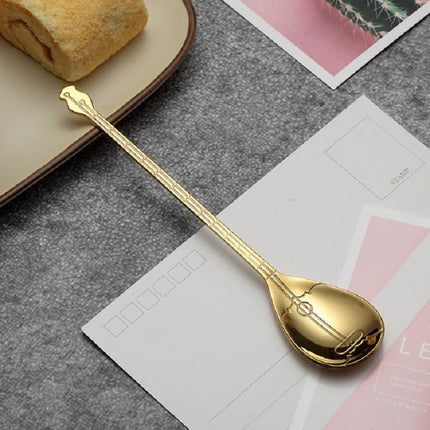 Stainless Steel Coffee Mixing Spoon Creative Musical Instrument Shape Spoon, Guitar Silver, Octagonal Silver, Lute Silver, Yueqin Silver, Guitar Titanium Gold, Octagonal Titanium Gold, Lute Titanium Gold, Yueqin Titanium Gold, Guitar Rose Gold         ...