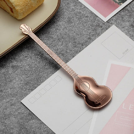 Stainless Steel Coffee Mixing Spoon Creative Musical Instrument Shape Spoon, Guitar Silver, Octagonal Silver, Lute Silver, Yueqin Silver, Guitar Titanium Gold, Octagonal Titanium Gold, Lute Titanium Gold, Yueqin Titanium Gold, Guitar Rose Gold         ...