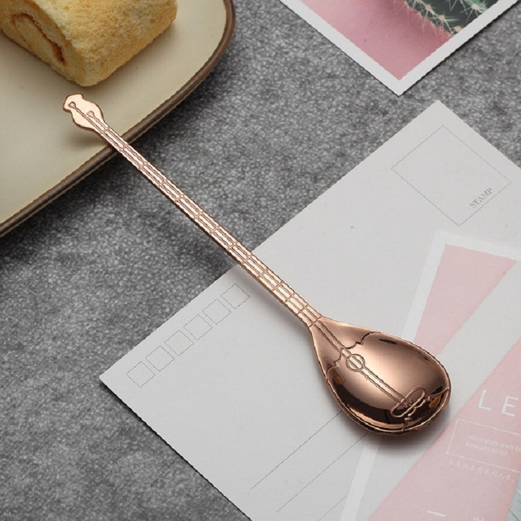 Stainless Steel Coffee Mixing Spoon Creative Musical Instrument Shape Spoon, Guitar Silver, Octagonal Silver, Lute Silver, Yueqin Silver, Guitar Titanium Gold, Octagonal Titanium Gold, Lute Titanium Gold, Yueqin Titanium Gold, Guitar Rose Gold���������...