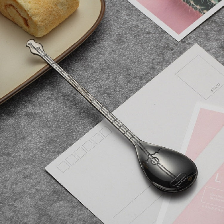 Stainless Steel Coffee Mixing Spoon Creative Musical Instrument Shape Spoon, Guitar Silver, Octagonal Silver, Lute Silver, Yueqin Silver, Guitar Titanium Gold, Octagonal Titanium Gold, Lute Titanium Gold, Yueqin Titanium Gold, Guitar Rose Gold���������...