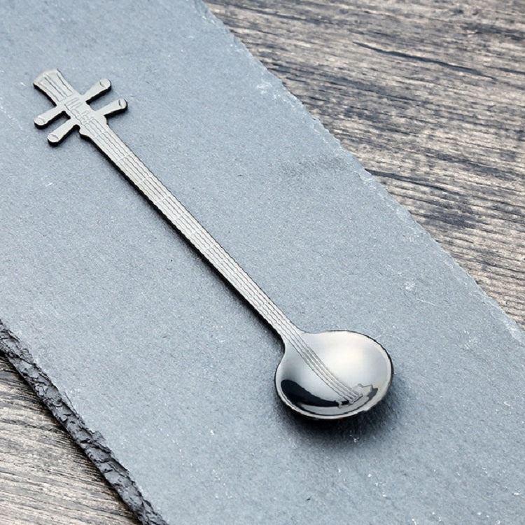 Stainless Steel Coffee Mixing Spoon Creative Musical Instrument Shape Spoon, Guitar Silver, Octagonal Silver, Lute Silver, Yueqin Silver, Guitar Titanium Gold, Octagonal Titanium Gold, Lute Titanium Gold, Yueqin Titanium Gold, Guitar Rose Gold���������...