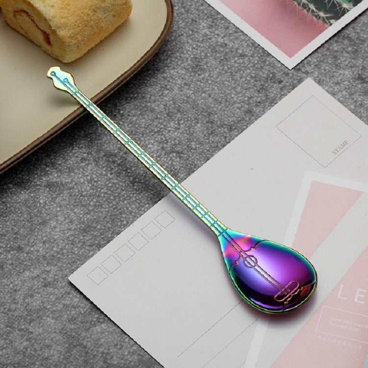 Stainless Steel Coffee Mixing Spoon Creative Musical Instrument Shape Spoon, Guitar Silver, Octagonal Silver, Lute Silver, Yueqin Silver, Guitar Titanium Gold, Octagonal Titanium Gold, Lute Titanium Gold, Yueqin Titanium Gold, Guitar Rose Gold���������...