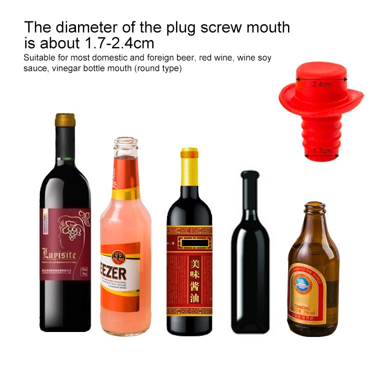 Silica Gel Top Hat Fresh Wine Corks Cruet Red Wine Stopper