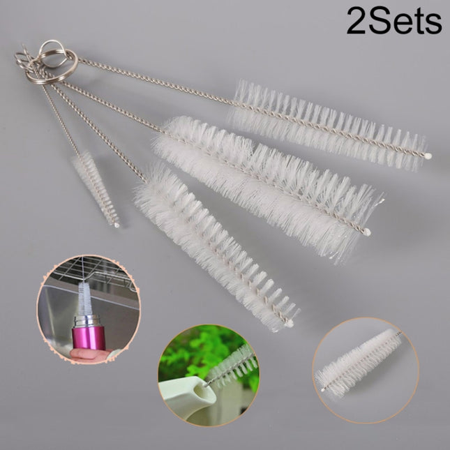 2 PCS Stainless Steel Wash Pipe Straw Brush Cleaner, Pipe Straw Brush