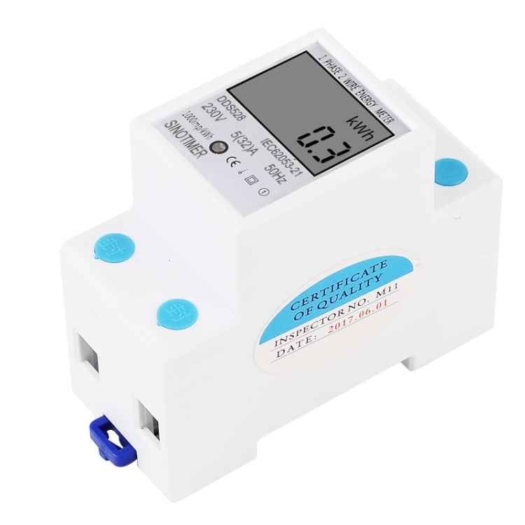 DDS528 5-32A 230V 50Hz Single-phase Household DIN Rail Electronic Multi-function Energy Meter, 230V 50Hz