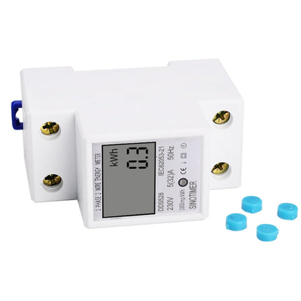 DDS528 5-32A 230V 50Hz Single-phase Household DIN Rail Electronic Multi-function Energy Meter, 230V 50Hz