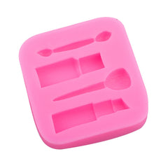 2 PCS Lipstick Eyebrow Pencil Makeup Tool Shape Silicone Fondant Cake Mold Chocolate Mold Clay Mold, Eyebrow Pencil  Shape