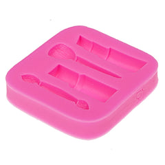 2 PCS Lipstick Eyebrow Pencil Makeup Tool Shape Silicone Fondant Cake Mold Chocolate Mold Clay Mold, Eyebrow Pencil  Shape