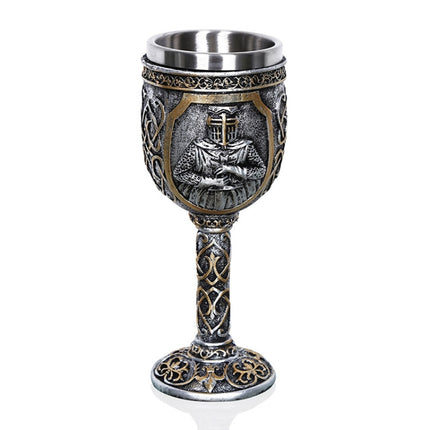 3D Viking Skull Coffee Beer Mug Skull Mug Beer Wine Drink Gift Stainless Steel Knight Decorative Cup for Men, Goblet, Mug