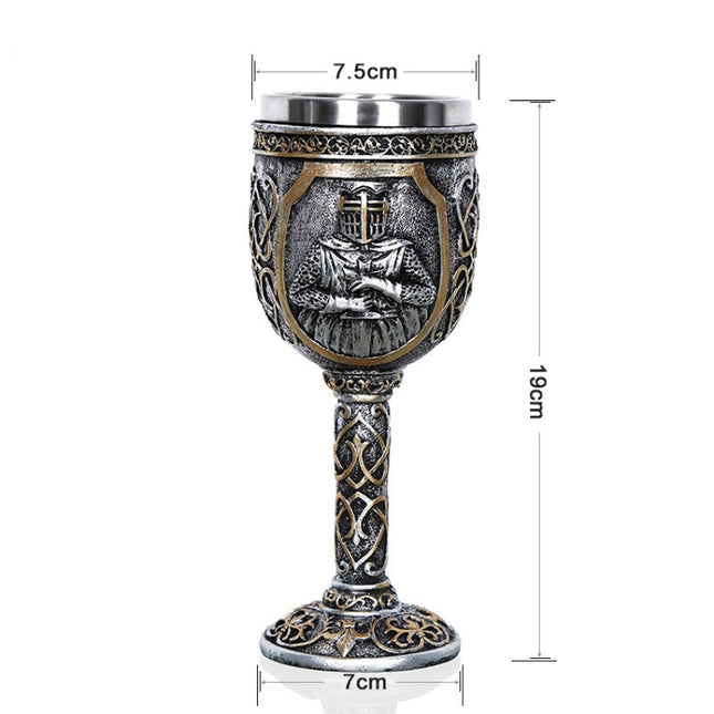 3D Viking Skull Coffee Beer Mug Skull Mug Beer Wine Drink Gift Stainless Steel Knight Decorative Cup for Men, Goblet, Mug