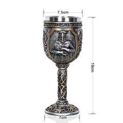 3D Viking Skull Coffee Beer Mug Skull Mug Beer Wine Drink Gift Stainless Steel Knight Decorative Cup for Men, Goblet, Mug